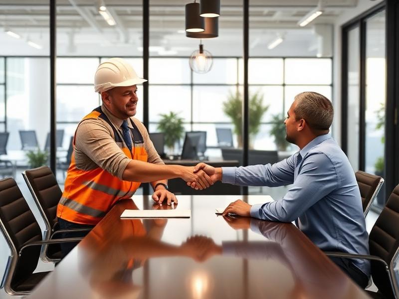 Contractor meeting with corporate client